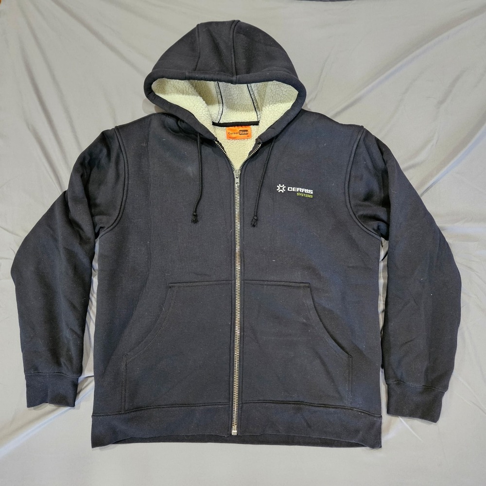 CornerStone Full Zip Hoodie Mens XL Black Sherpa Lined Cerris Systems